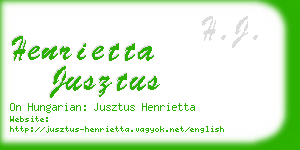 henrietta jusztus business card